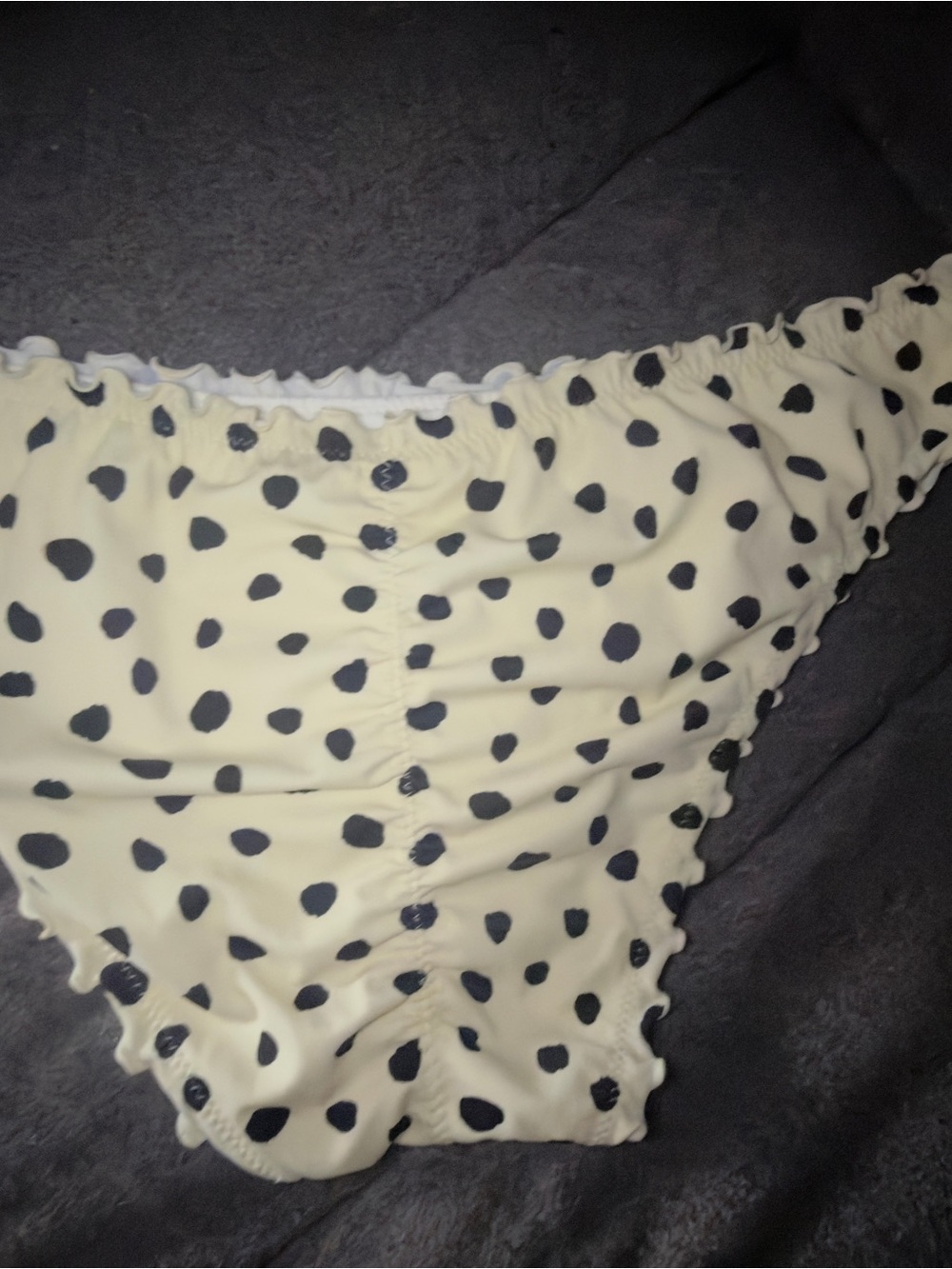 Sand N Sun Cream Polka Dot Women's Bikini Bottoms XL